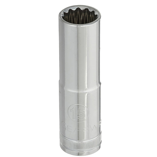 1/2" Drive 12 Point Deep Metric Socket 15mm