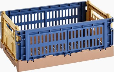 HAY Recycled Mixed Colour Crate - Small, Dark Blue