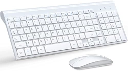 TopMate Wireless Keyboard and Mouse Ultra Slim Combo, 2.4G Silent Compact USB Mouse and Scissor Switch Keyboard Set with Cover, 2 AA and 2 AAA Batteri