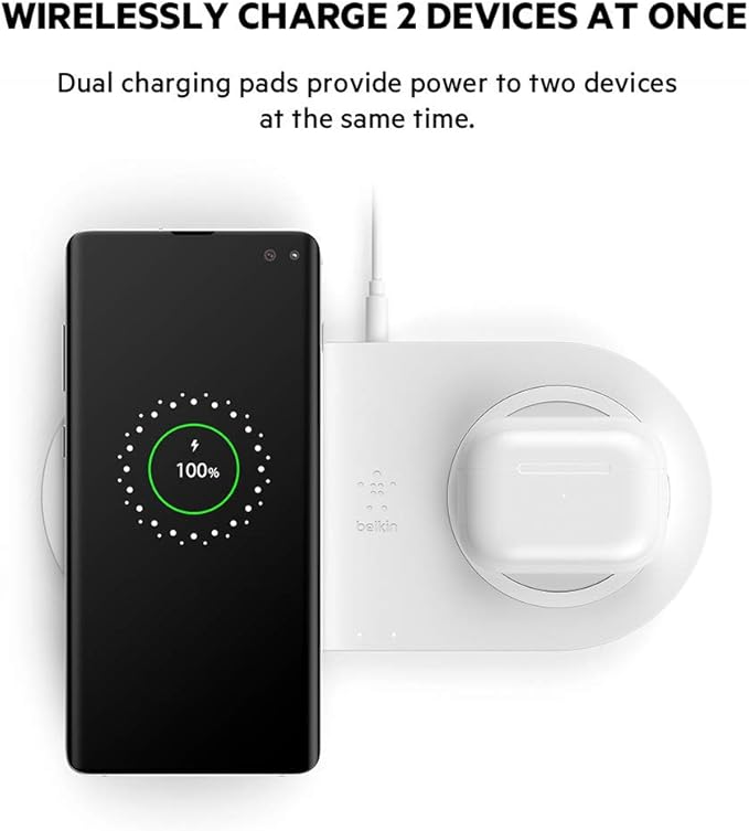 Belkin QuickCharge 10W Dual Qi-Certified Wireless Charging Pad - Black