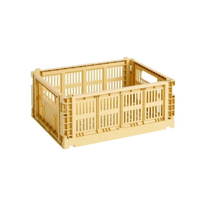 HAY Recycled Mixed Colour Crate - Small, Golden Yellow