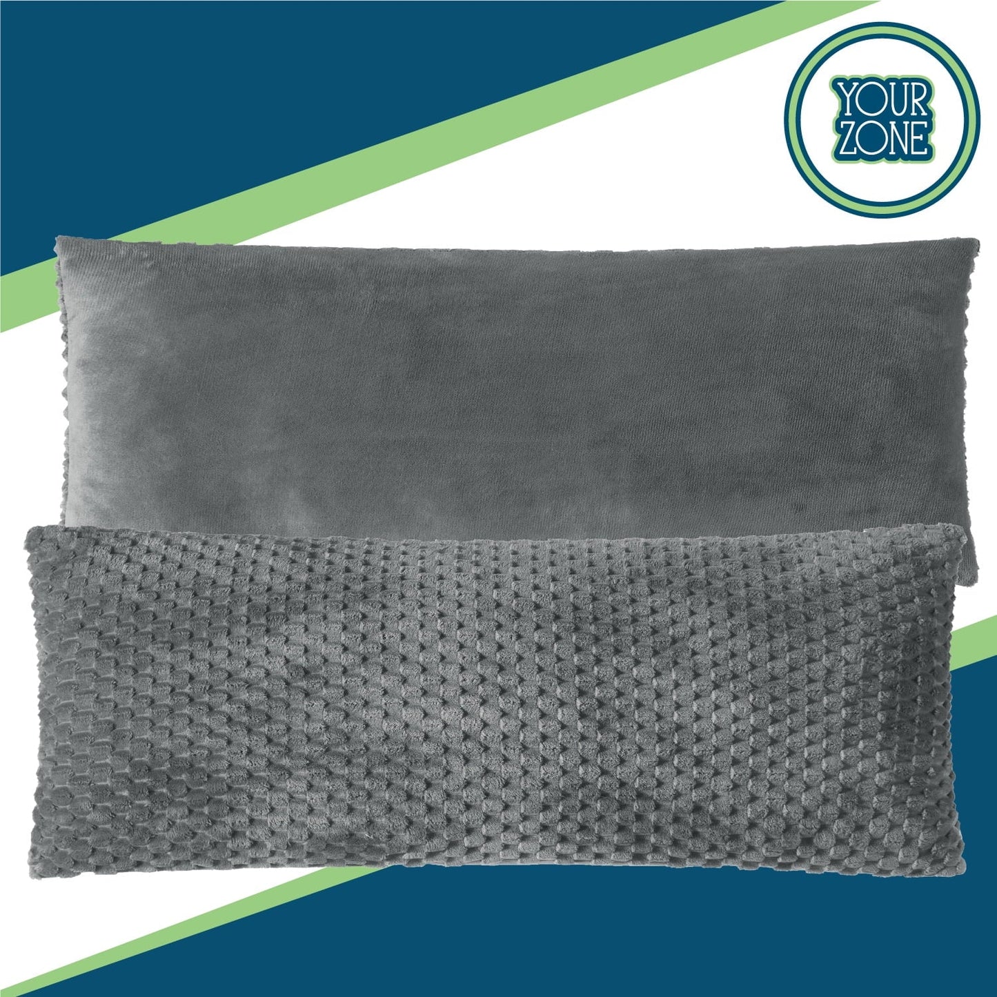 Your Zone Gray Geo Plush Body Pillow, 19" x 48"