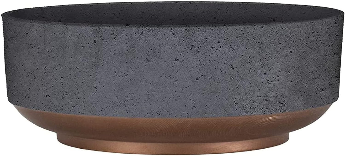 The HC Companies Round Plastic Faux Concrete Capri Bowl