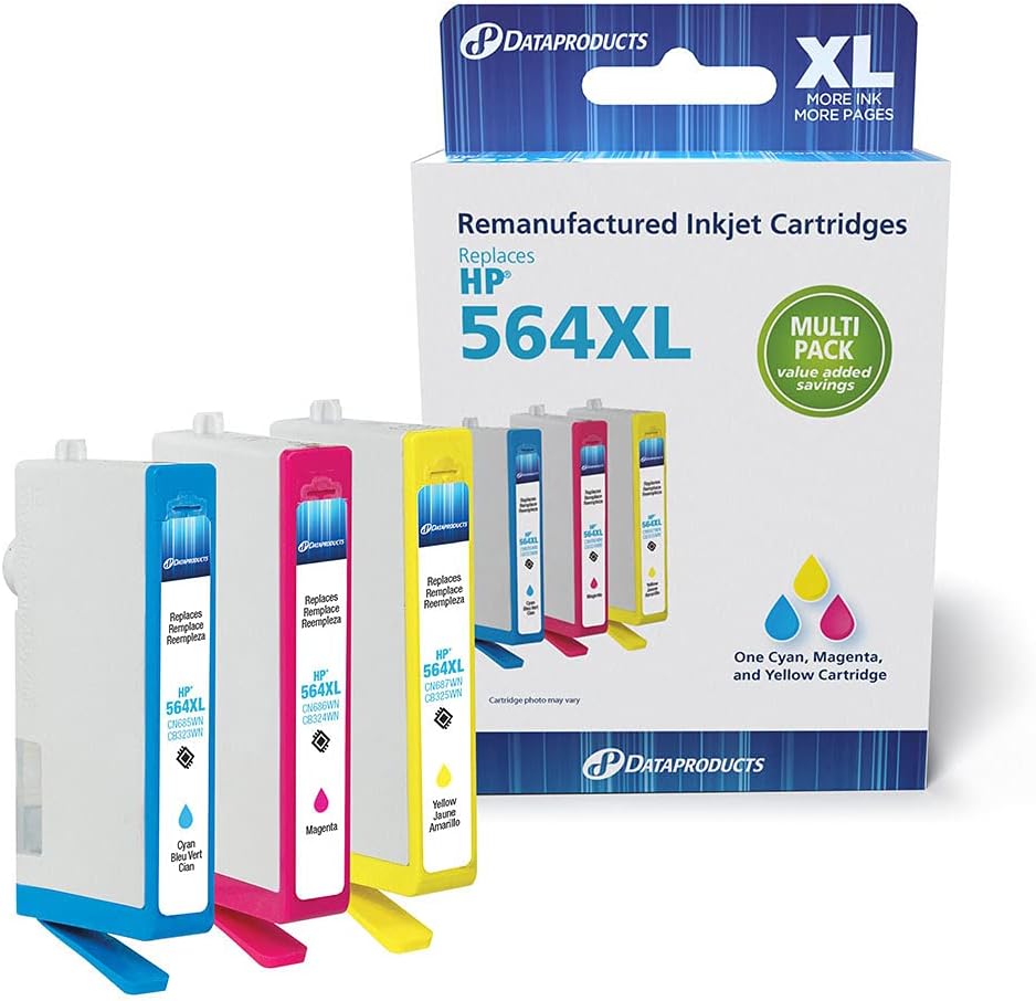 Cyan/Magenta/Yellow 3-Pack High Yield Ink Cartridges - Compatible with HP 564XL Ink S - Dataproducts