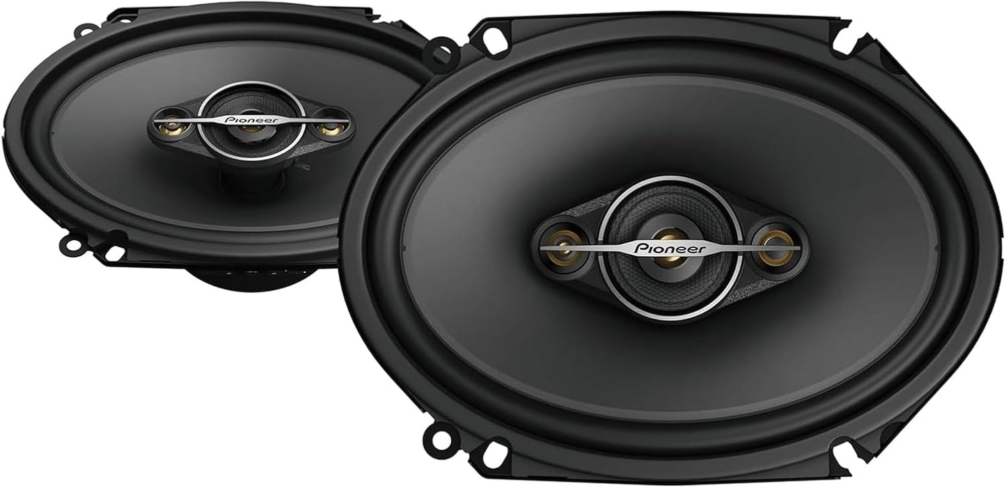 Pioneer TS-A6881F 6in. X 8in. 350-Watt 4-Way Full-Range Coaxial Speakers Black and Gold 2 Pack