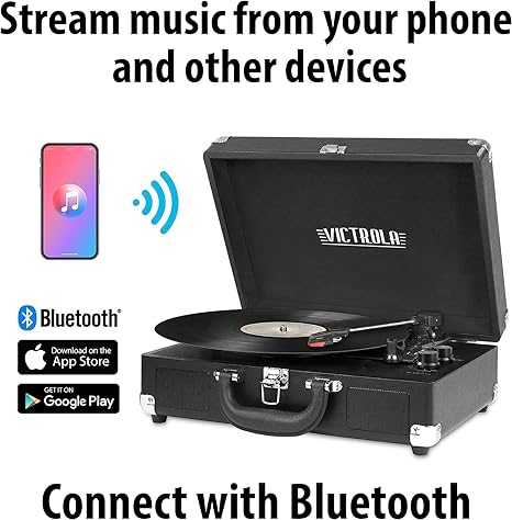 Victrola Journey 3-Speed Bluetooth Suitcase Record Player - Brown