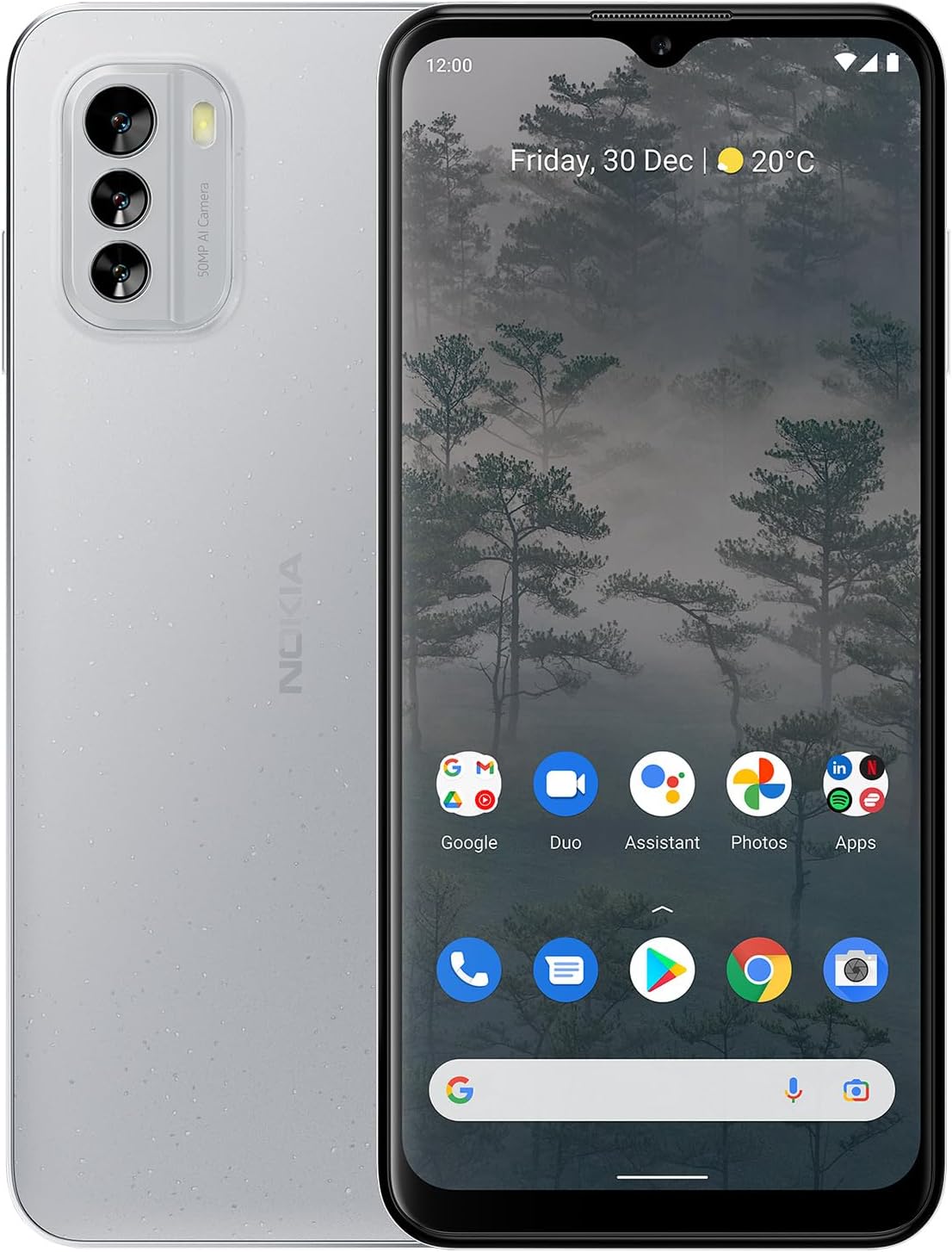 Nokia G60 5G | Android 12 | Dual SIM | Unlocked Smartphone | 6/128GB | 6.58-Inch Screen | 50MP Triple Camera | Ice Gray
