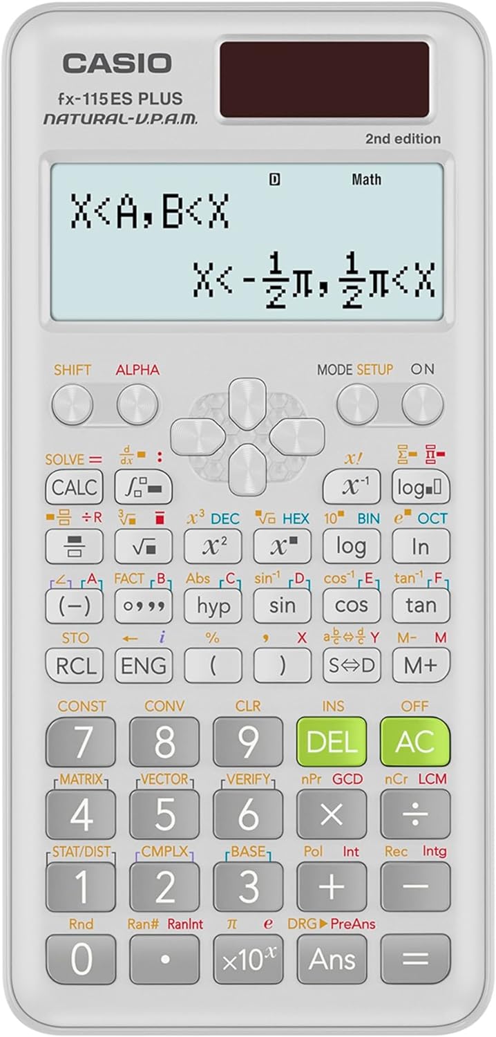 Casio FX-115ESPLUS2 Scientific Calculator for High School & College White