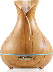Wood Grain LED Coloring Changing Diffuser