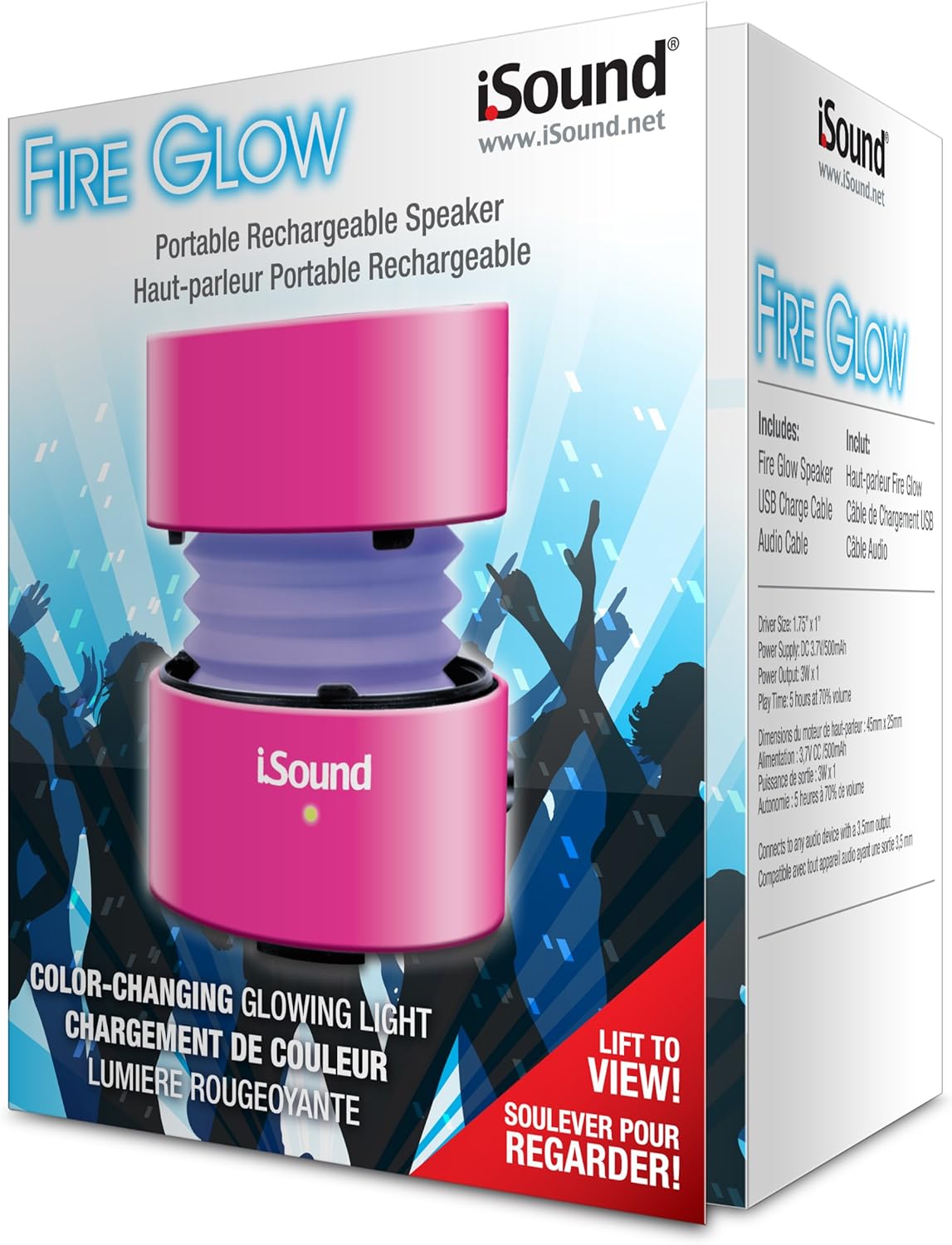 ISound Fire Glow Speaker (Pink)
