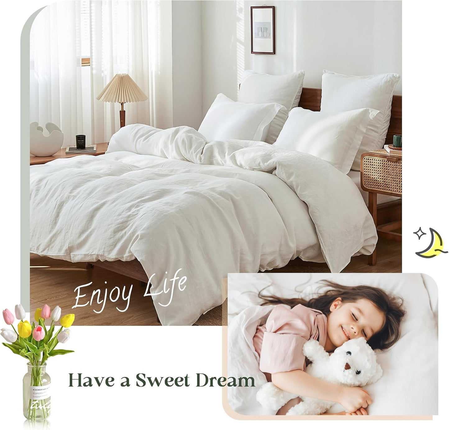 HAY DWR Linen Standard Shams, Set of 2, White