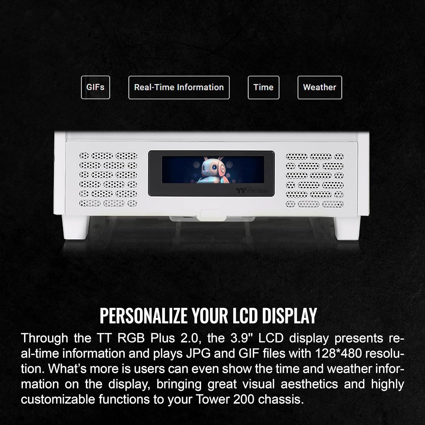 ThermalTake LCD Panel Kit for Tower 200 Snow - White