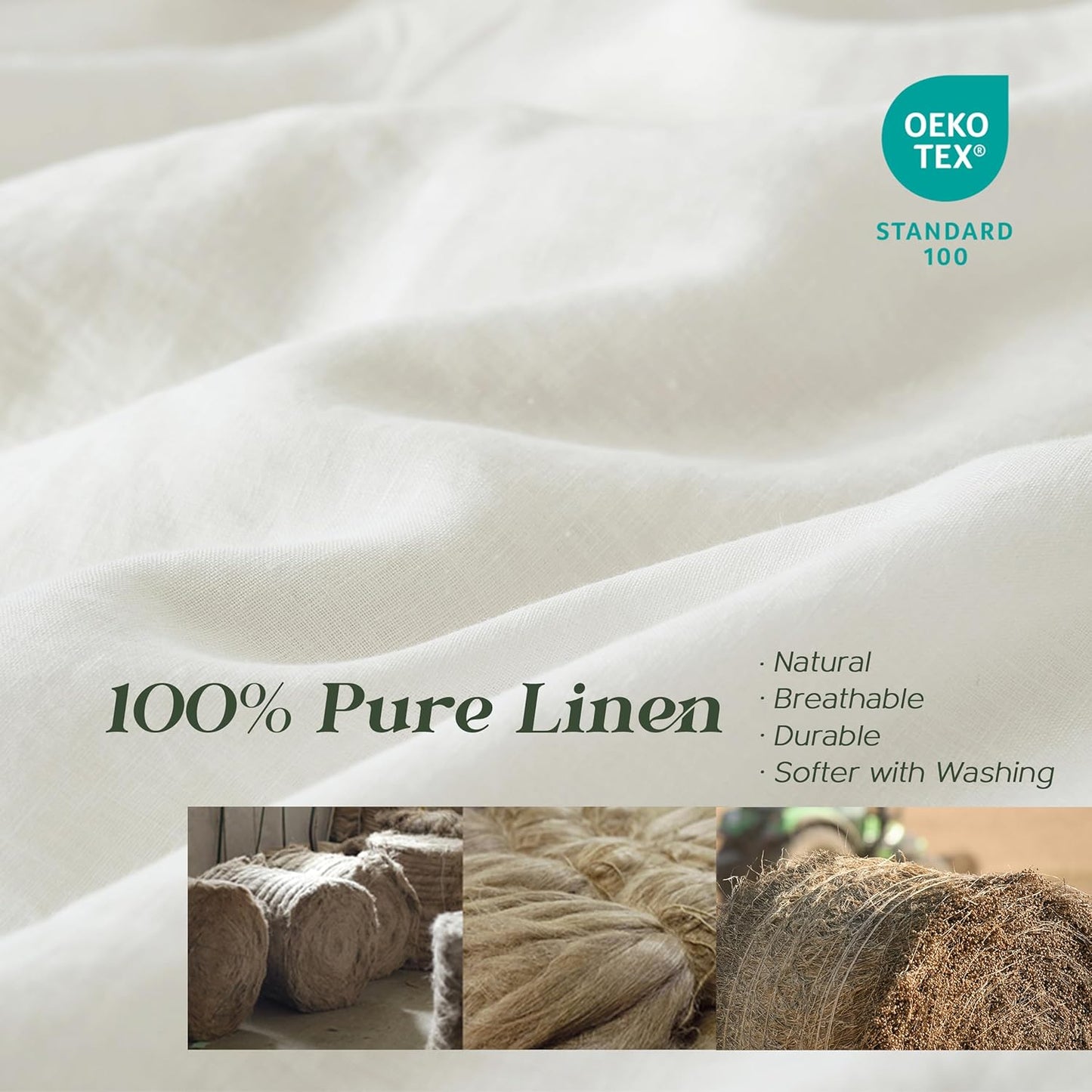 HAY DWR Linen Standard Shams, Set of 2, White