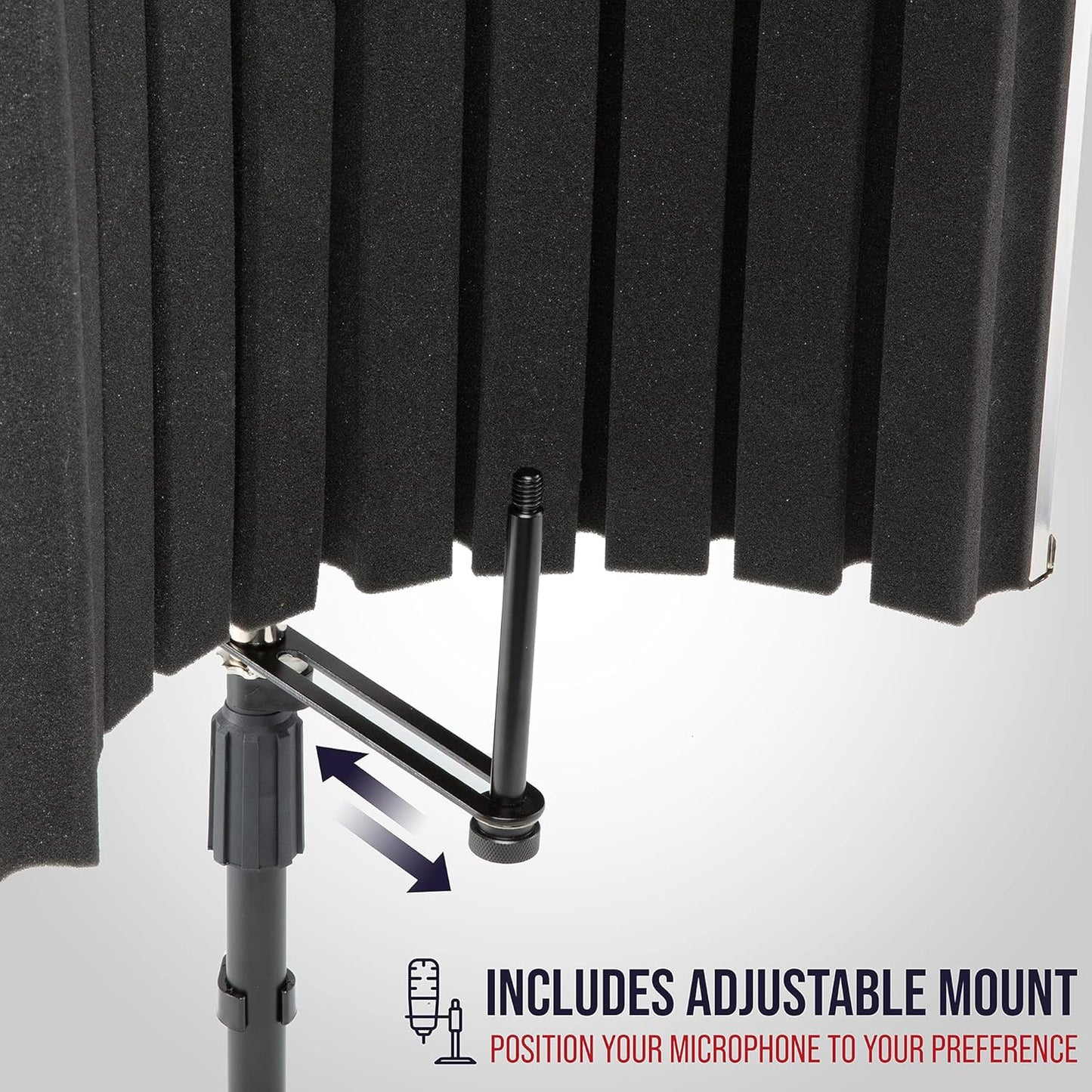 LyxPro VRI-30 Portable Sound Absorbing Vocal Booth Recording Microphone Isolation Shield Panel