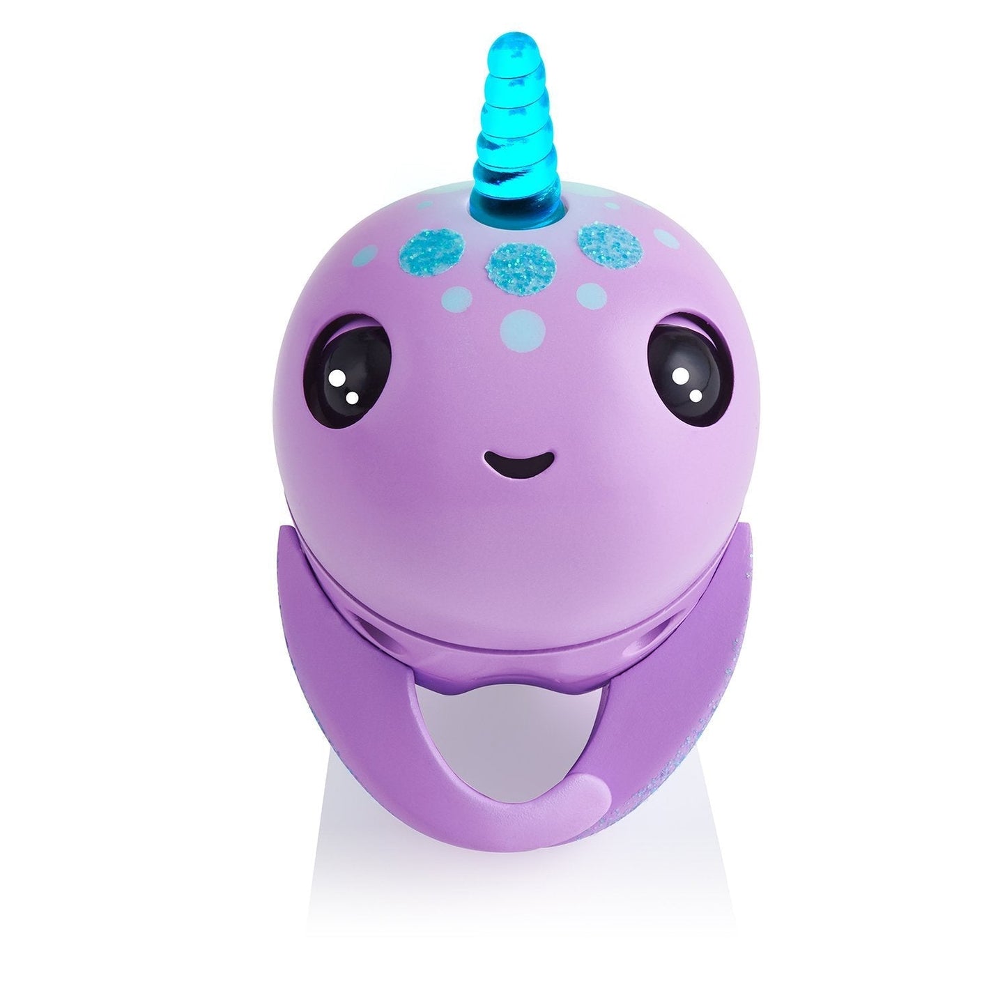 Fingerlings Light Up Narwhal - Nelly (Purple) - Friendly Interactive Toy by WowWee