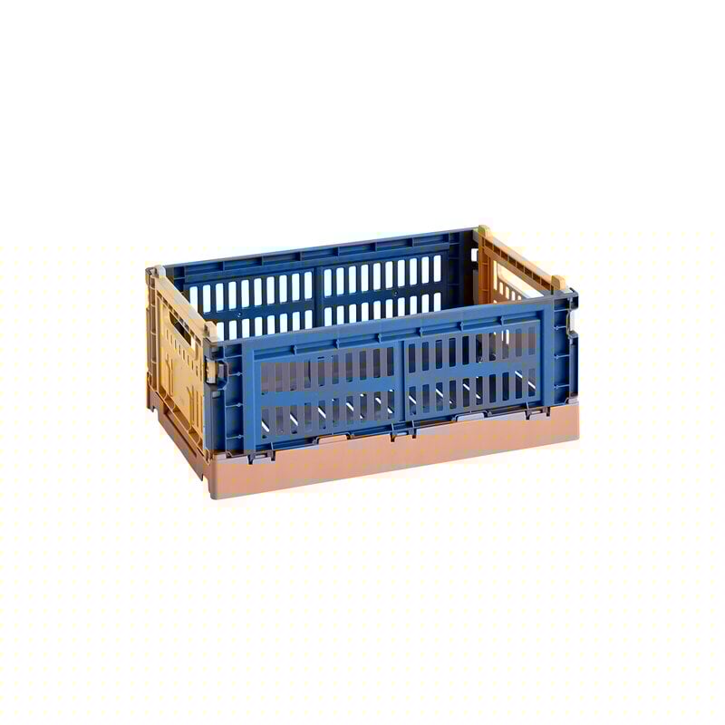 HAY Recycled Mixed Colour Crate - Small, Dark Blue