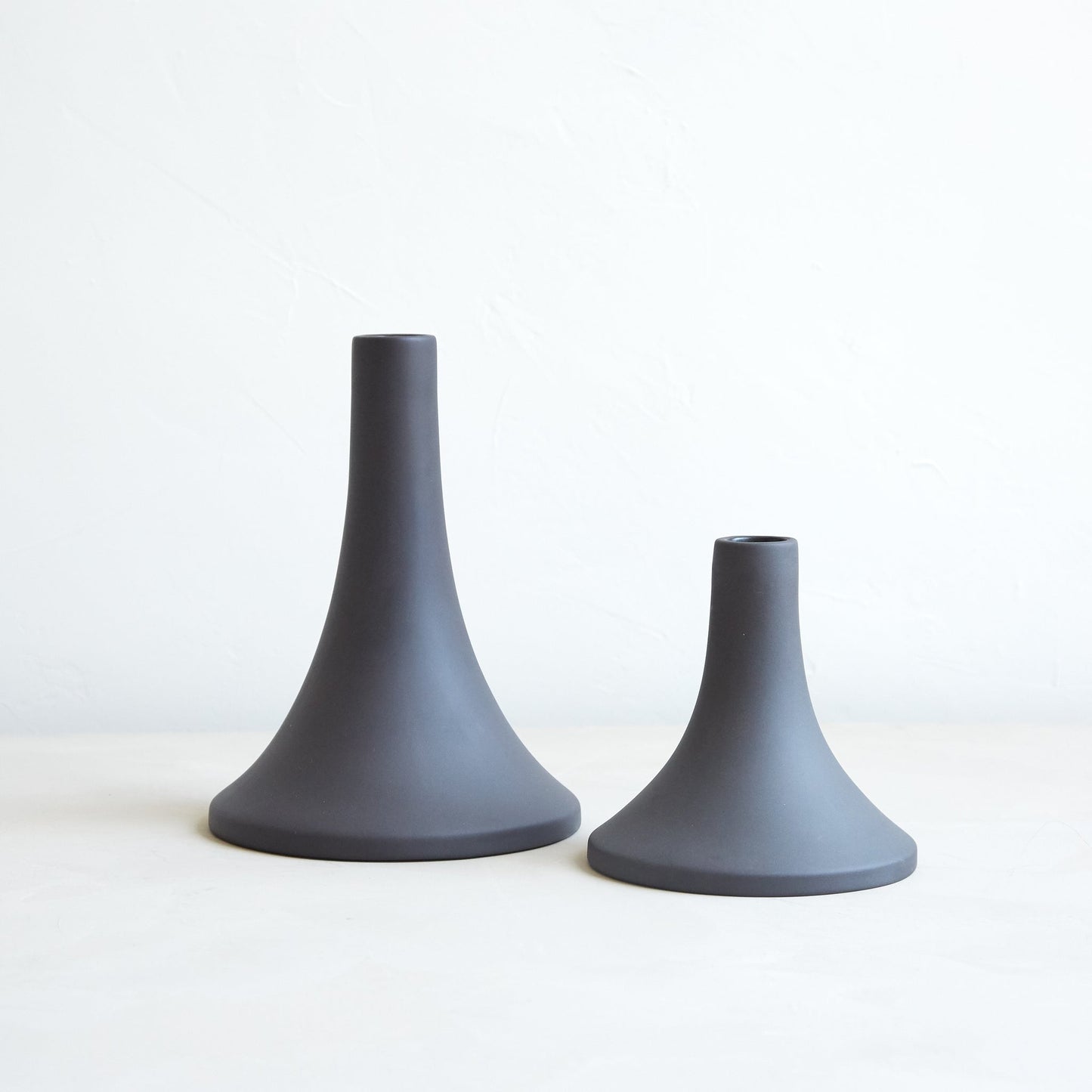 Ceramic Grand Taper Candleholder - Short, Smoke100310179