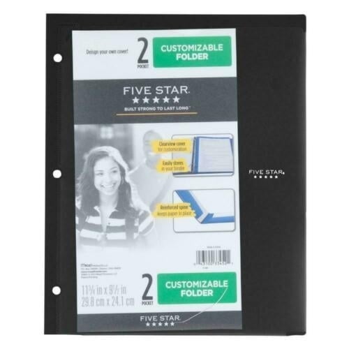 Five Star Poly Customizable Portfolio Black