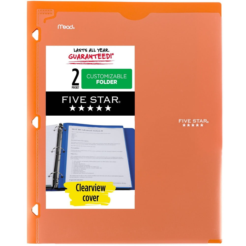 Five Star Poly Customizable Portfolio Sedona Orange