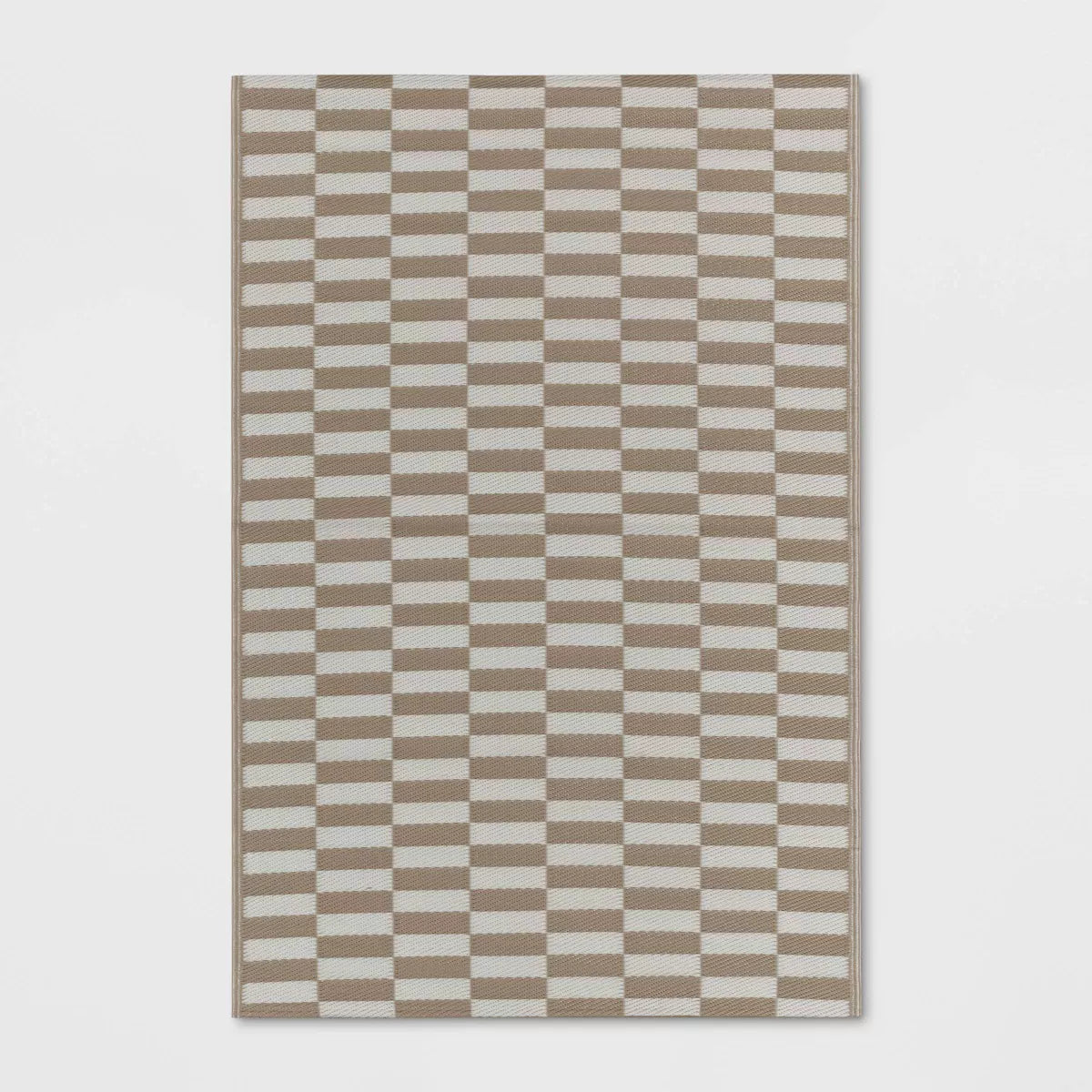 Broken Stripe Ancient Stone Rectangular Loomed Indoor Outdoor Accent Rug Tan -