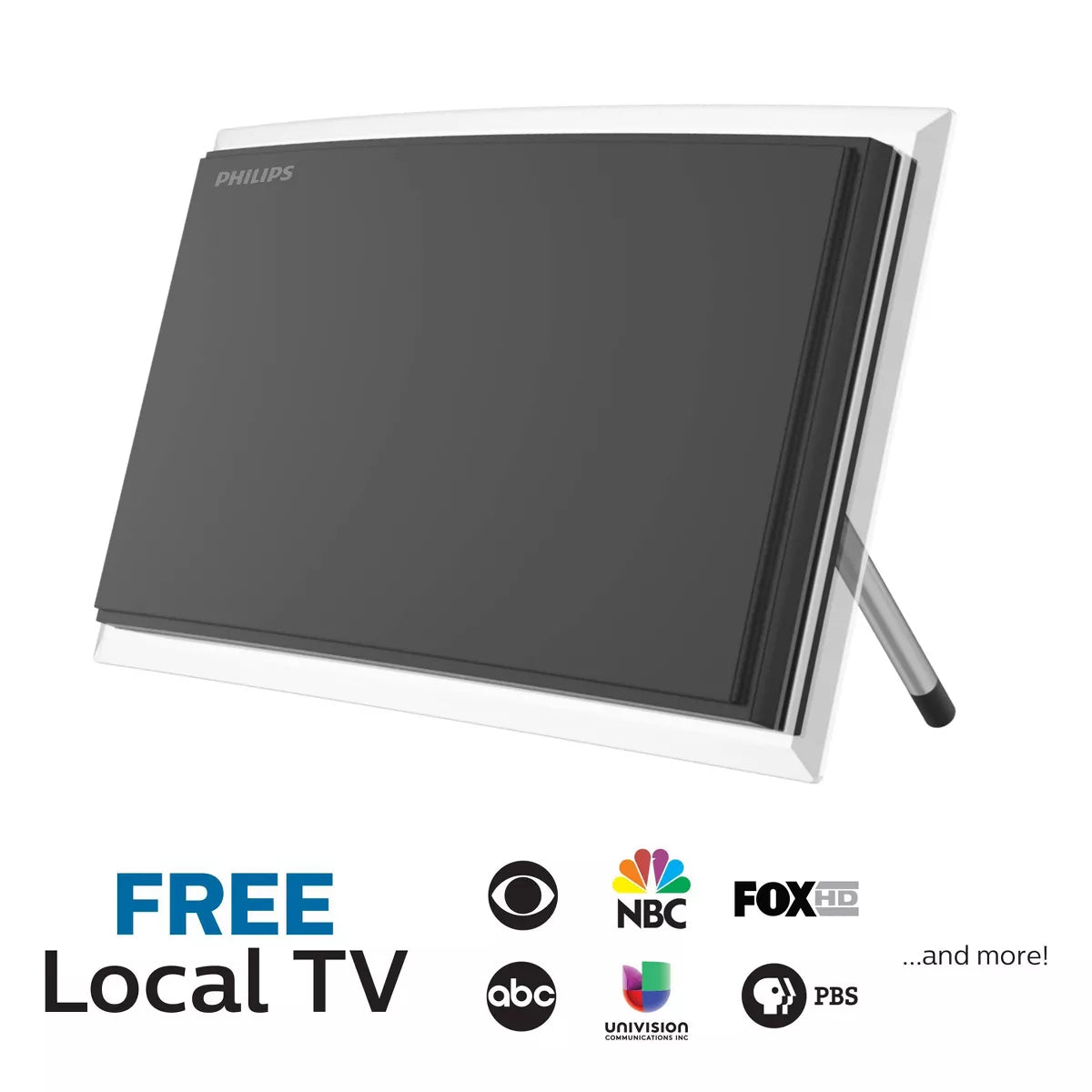 Philips Crystal HD Indoor Amplified TV Antenna with 6' Coaxial Cable ? Black