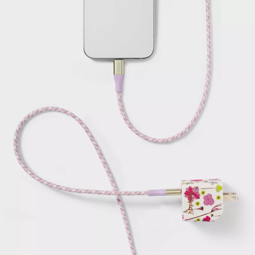 2-Port Wall Charger with 6' Lightning to USB-C Cable - Heyday™ Floral