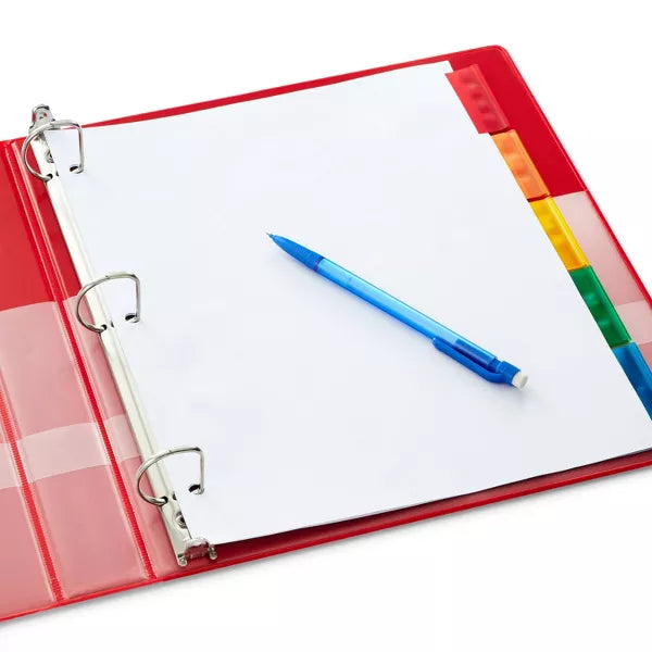 1" 3 Ring Binder Clear View Red - up & upâ„¢