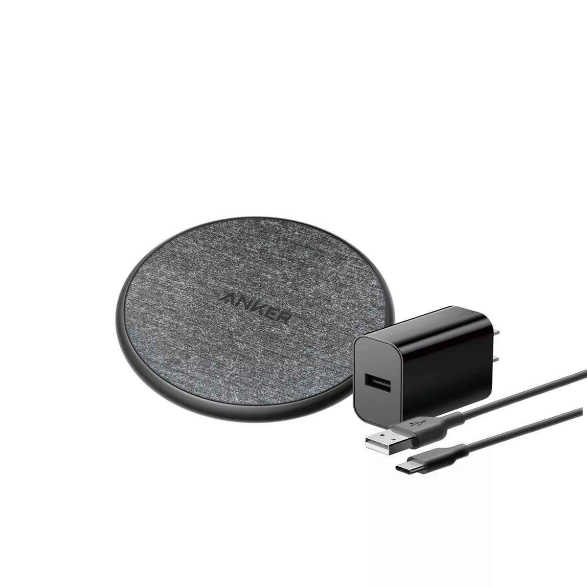 Anker 10W Wireless Charging Pad with 4' Cable and 18W Wall Charger - Black