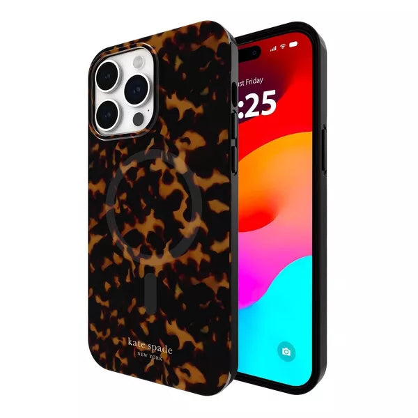 Kate Spade New York Apple iPhone 14 Pro Max Case with MagSafe - Transparent Tortoise/Black/Gold Foil
