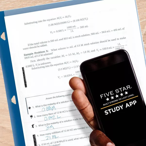 Five Star Poly Customizable Portfolio Pacific Blue