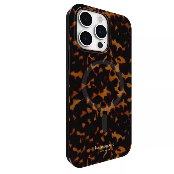 Kate Spade New York Apple iPhone 14 Pro Max Case with MagSafe - Transparent Tortoise/Black/Gold Foil