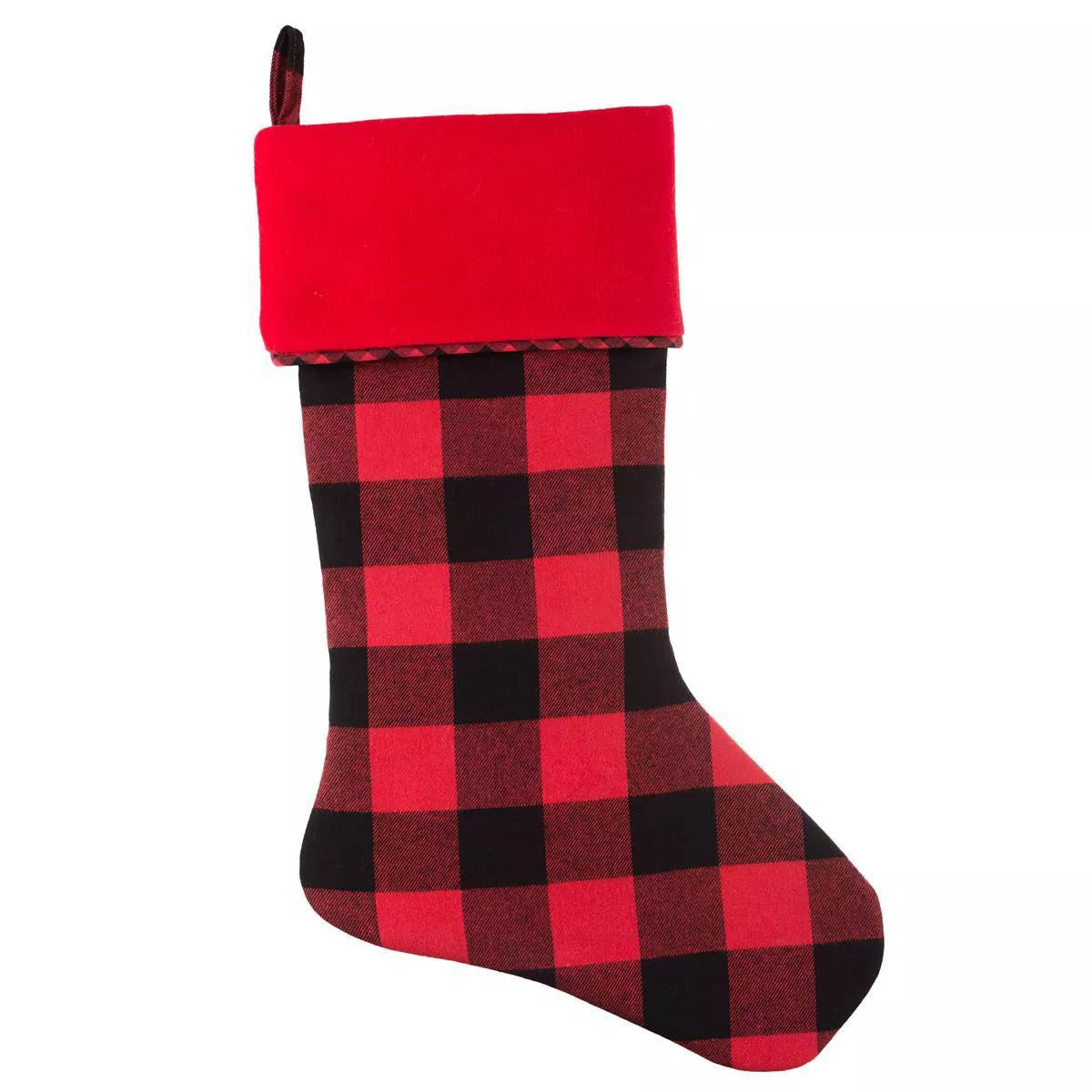Checkered Stocking Black and Red