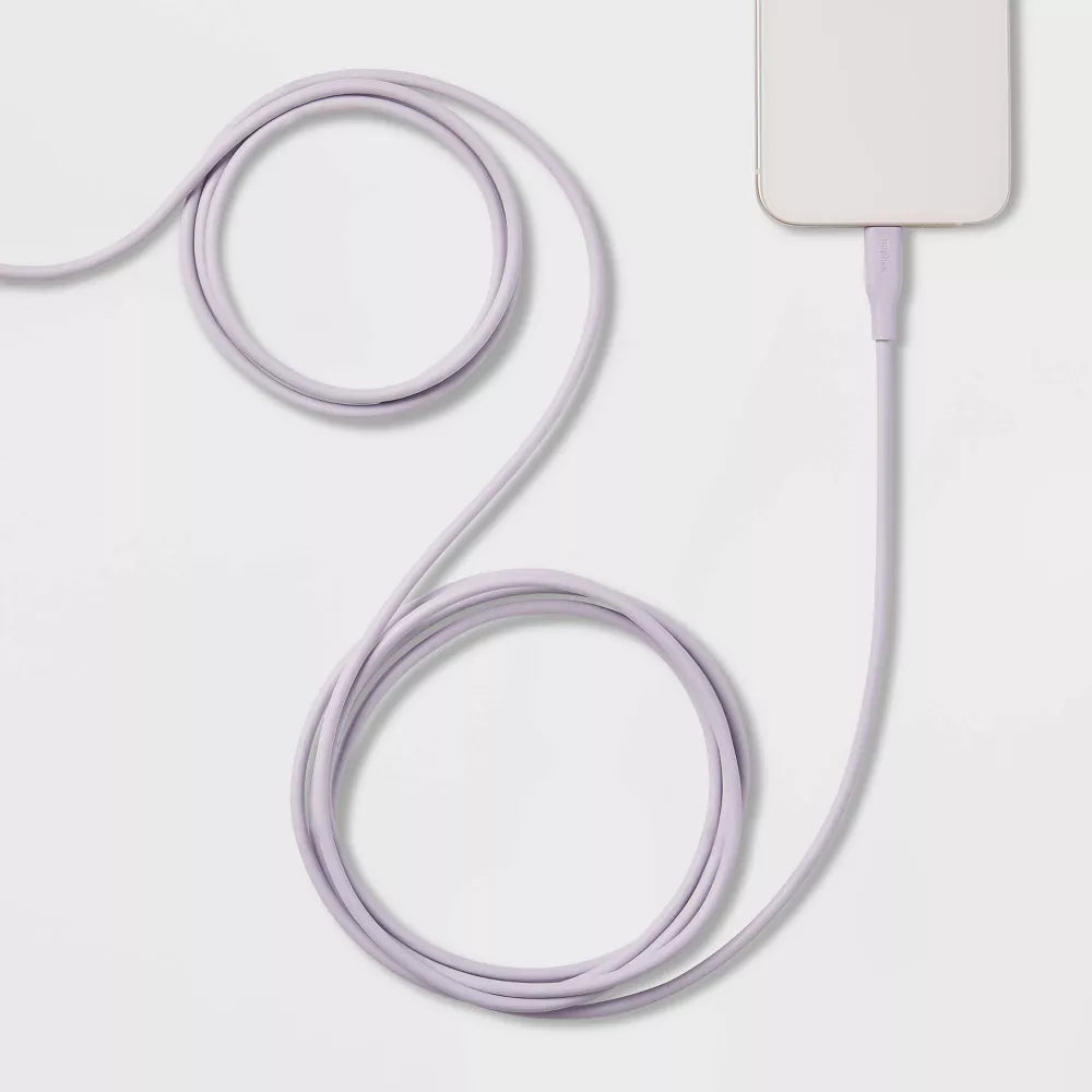 10' Lightning to USB-C Round Cable - Heyday™ Soft Purple