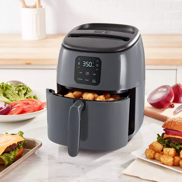 Dash Tasti-Crisp™ Digital Air Fryer with Temperature Control Non-Stick Fry Basket Recipe Guide + Auto Shut Off Feature 1000-Watt 2.6Qt Black