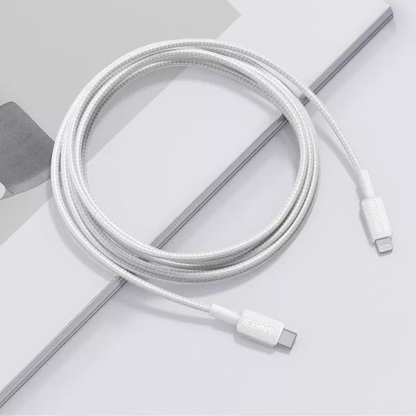 Anker 10' Braided Lightning to USB-C Fast Charging Cable - White