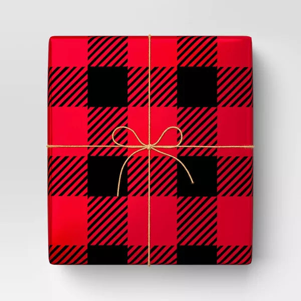 155 sq ft Buffalo Checkered Christmas Gift Wrap Red/Black - Wondershop