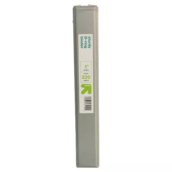 1" 3 Ring Binder Clear View Gray - up & up