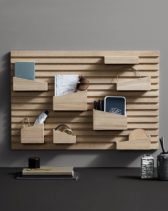 HAY Input Organizer – Solid Oak Desk Storage