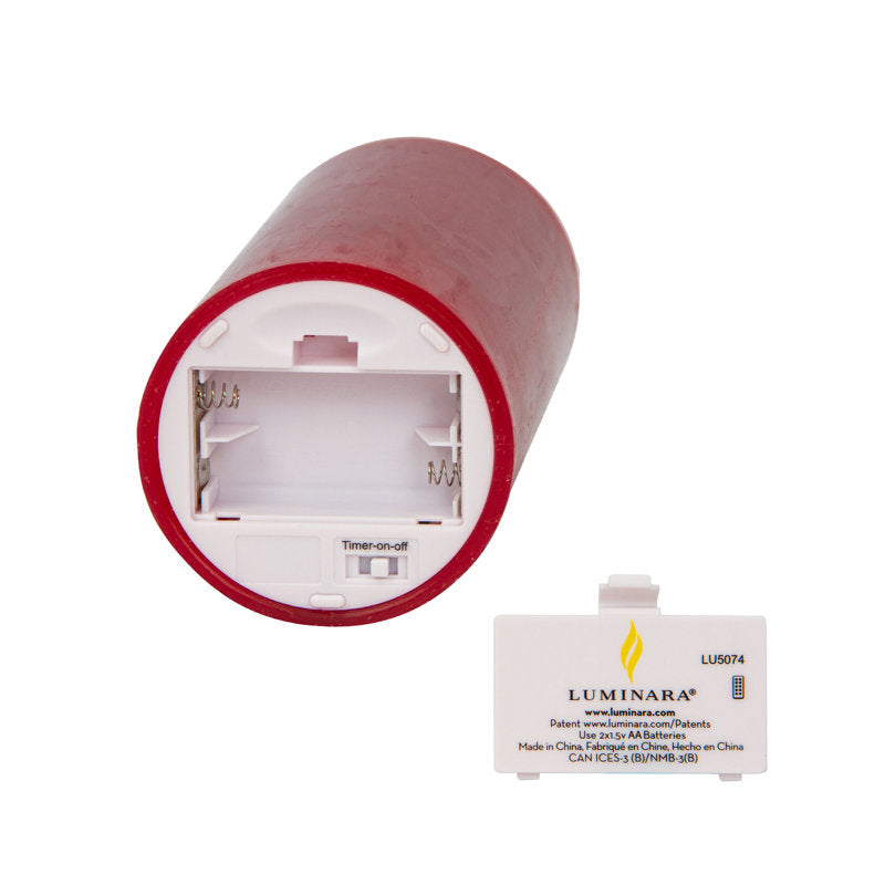 Luminara 3 Piece Vanilla Honey Scented Pillar Candle Set Paraffin in Red, Size 6.5 H X 3.0 W X 3.0 D in | Wayfair 996074