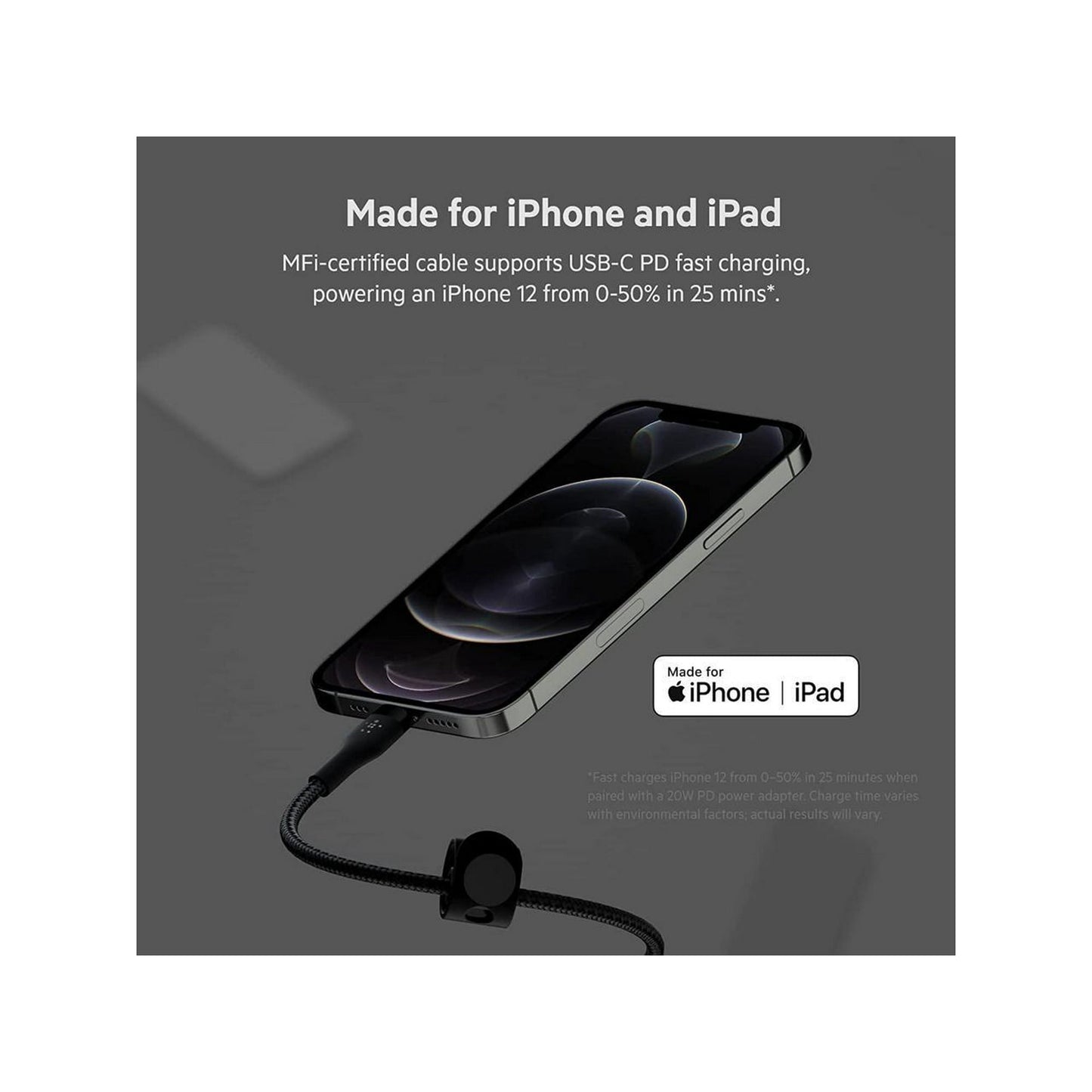 Belkin BoostCharge Pro Flex Braided USB-C to USB-C Charger Cable (2M/6.6FT) USB-IF Certified Power Delivery PD Fast Charging Cable for iPhone 15 Seri