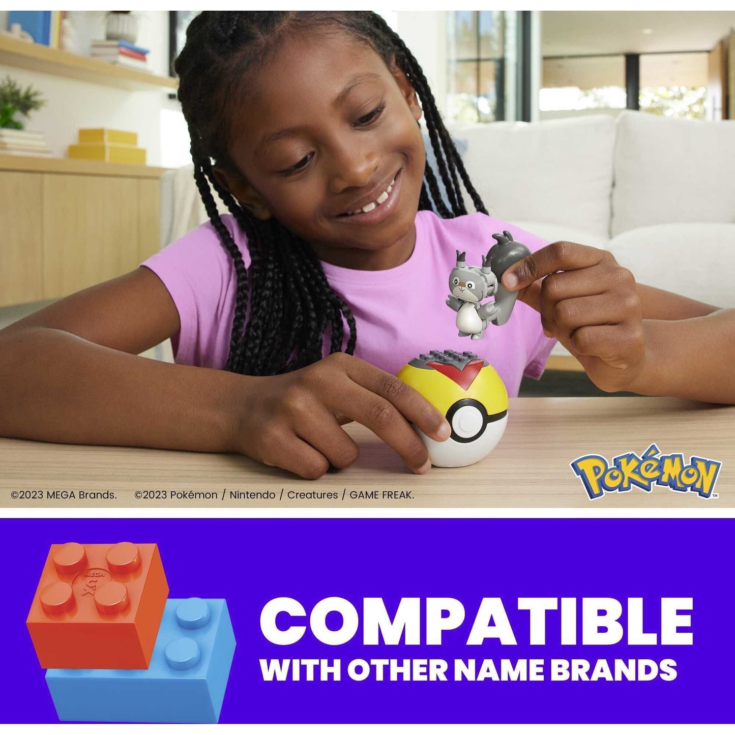 MEGA Pokemon Skwovet Building Toy Kit Poseable Action Figure with Poke Ball (19 pc)