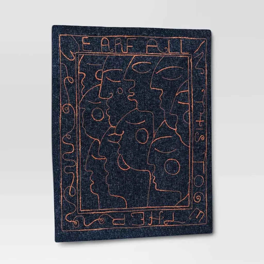 30" x 36" We Are All In This Together Cotton Woven Polyester/Cotton Slub Wall Art Blue - Opalhouseâ„designed with Jungalowâ