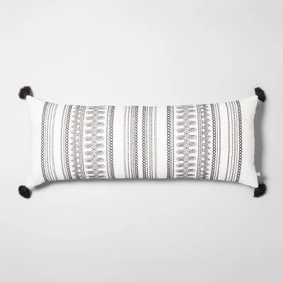 Lumbar Throw Pillow Railroad Gray / Sour Cream - Hearth & Hand™ with Magnolia