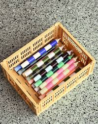 HAY Recycled Mixed Colour Crate - Small, Golden Yellow