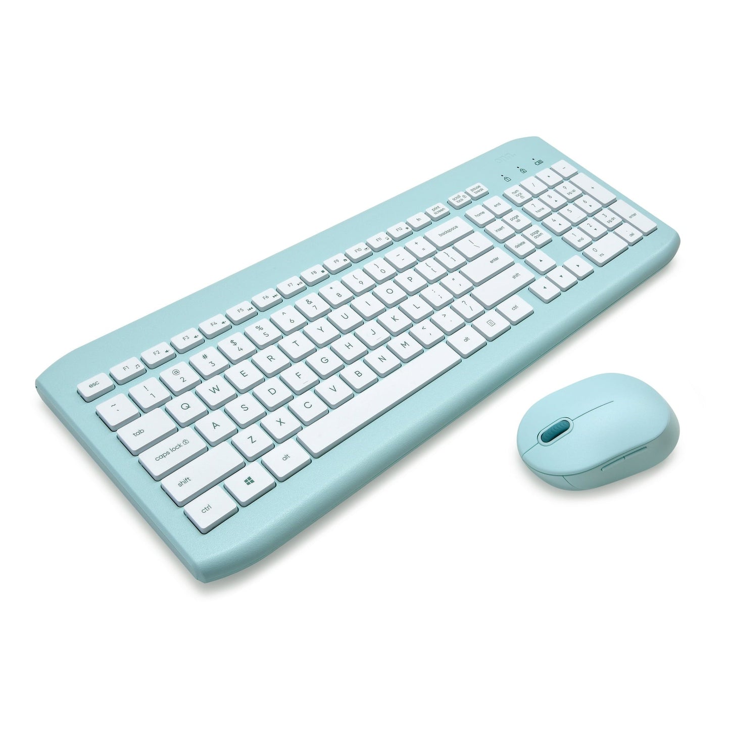 Onn. 104-Key Wireless Keyboard and Mouse with Dual-Connectivity USB Receiver Blue