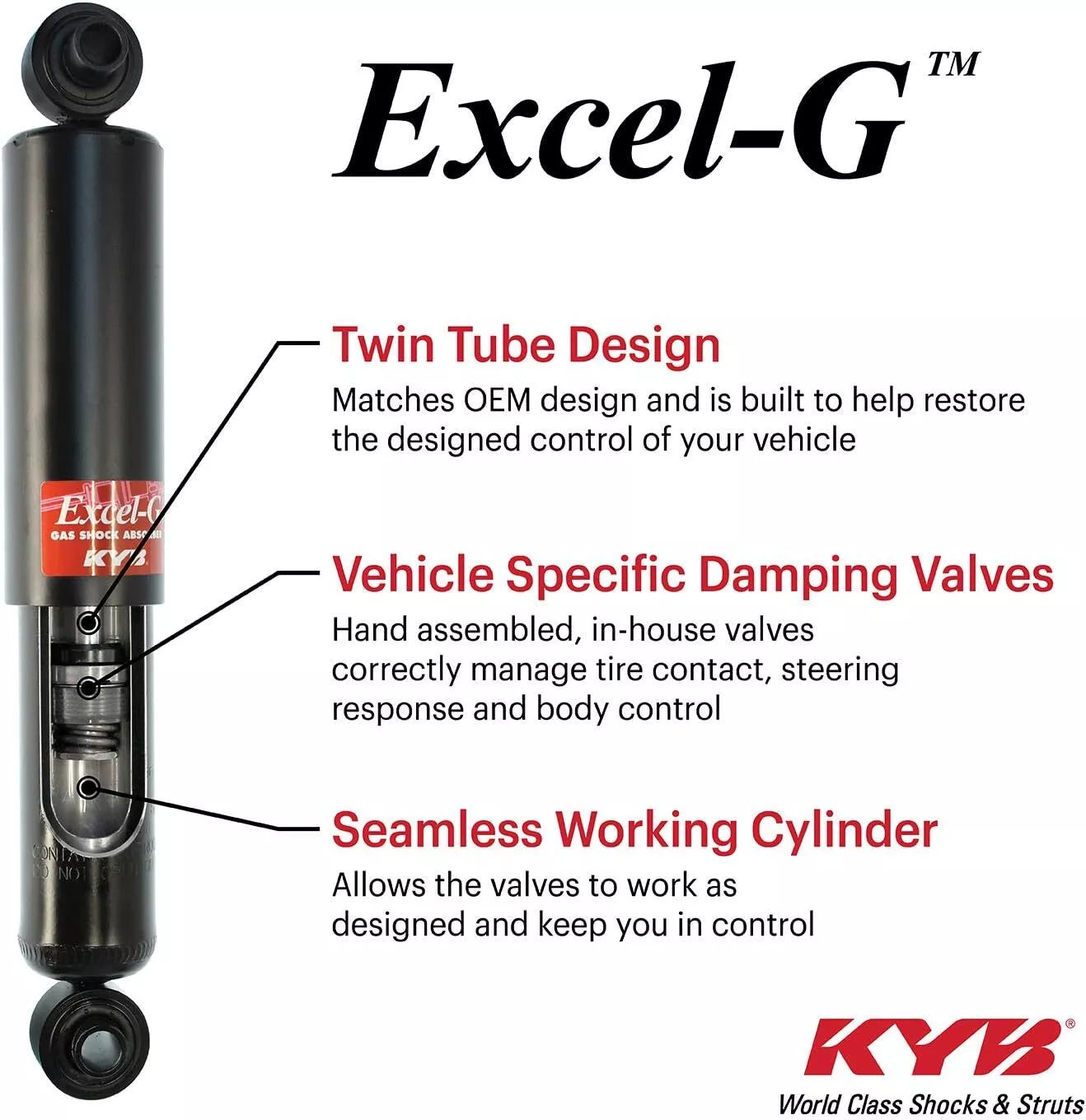 "KYB Suspension Strut Front Passenger Side Excel-G - 334275 2000 to 2002 Models