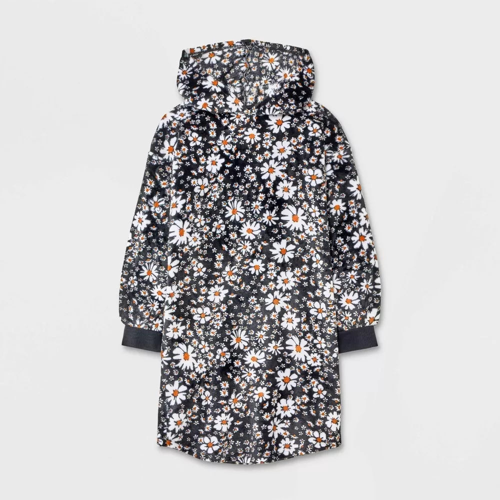 Girls' Hooded Shearling Gown - Art Class™ Black XS