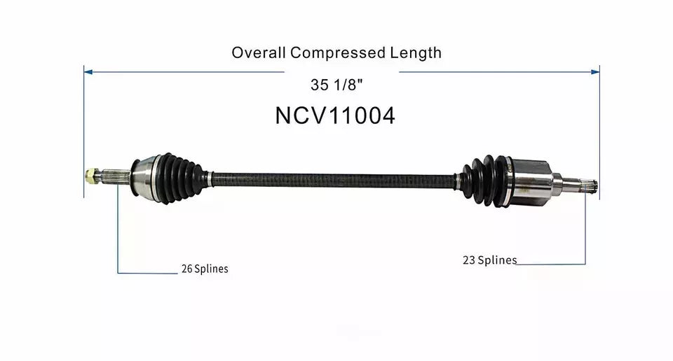 Surtrack CV Axle Shaft Front Passenger Side - FD-8044 1983 to 1990 Models Ford
