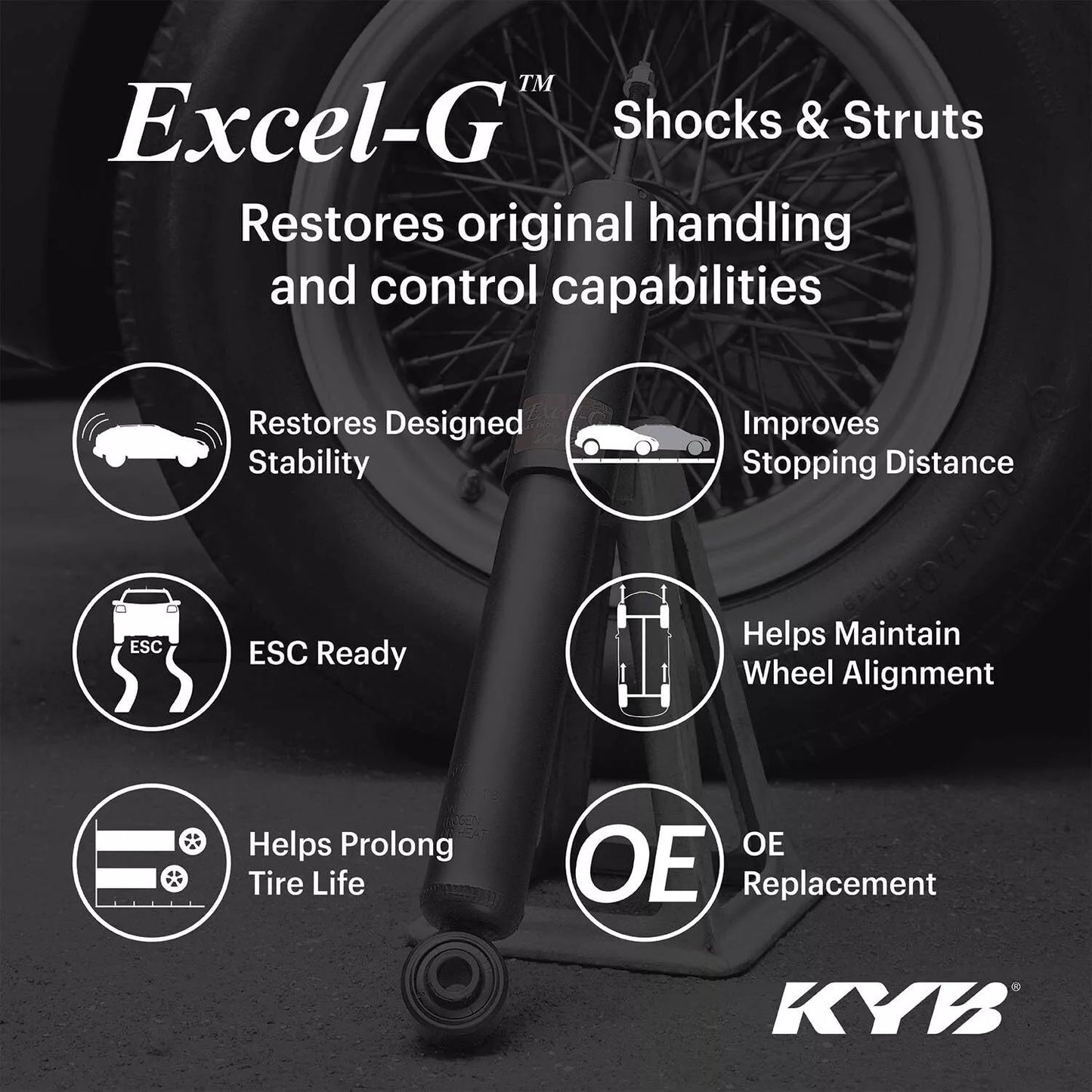 KYB Suspension Strut Front Driver Side Excel-G - 334266 2000 to 2001 Models