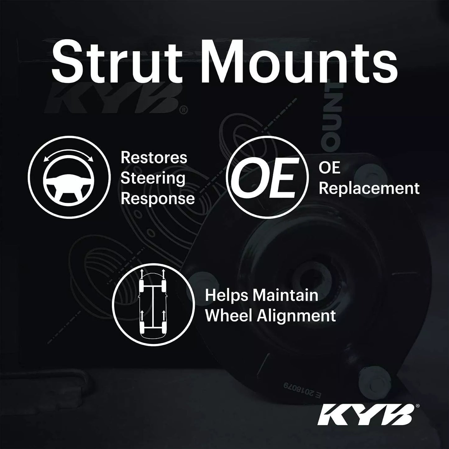 KYB Suspension Strut Mount Kit Front Passenger Side - SM5179 1997 to 2004 Models